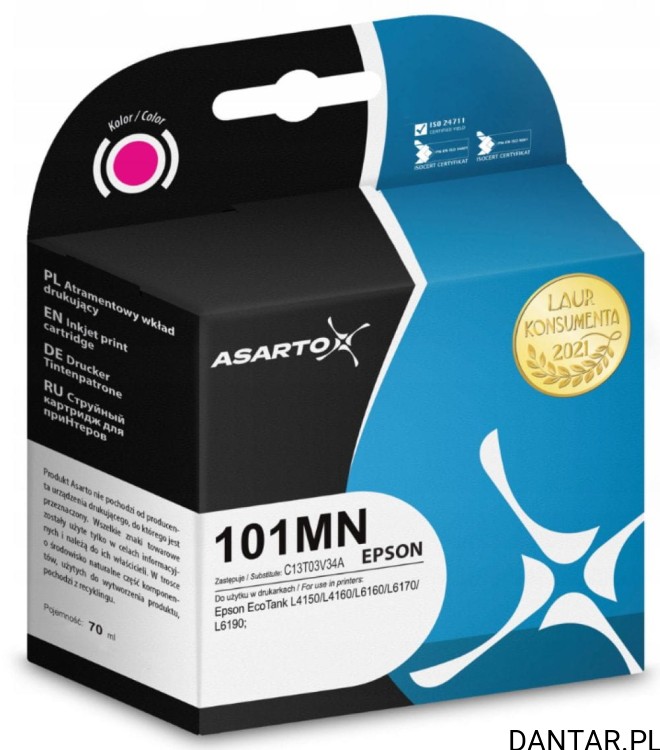 Tusz do Epson C13T03V34A Asarto AS-E101MN