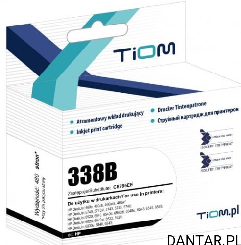 Tusz do HP zamiennik kompatybilny DJ 338 460 C8765EE 480str Ti-H338 Tiom