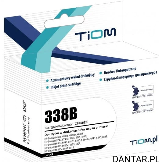 Tusz do HP zamiennik kompatybilny DJ 338 460 C8765EE 480str Ti-H338 Tiom