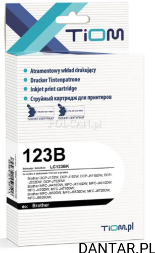 Tusz do brother kompatybiln zamiennik LC123BK czarny 20ml Tiom