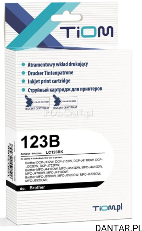 Tusz do brother kompatybiln zamiennik LC123BK czarny 20ml Tiom