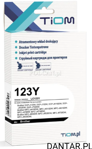 Tusz do brother kompatybilny zamiennik LC123Y yellow 20ml Tiom