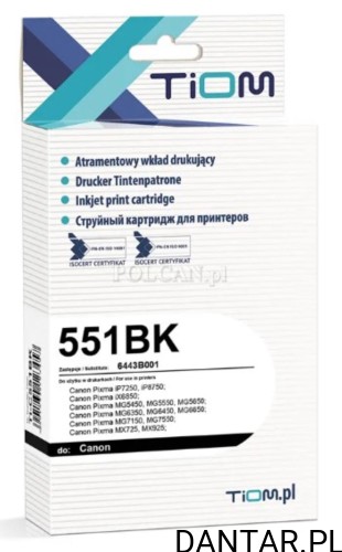 Tusz do Canon kompatybilny/zamiennik  551BK Tiom