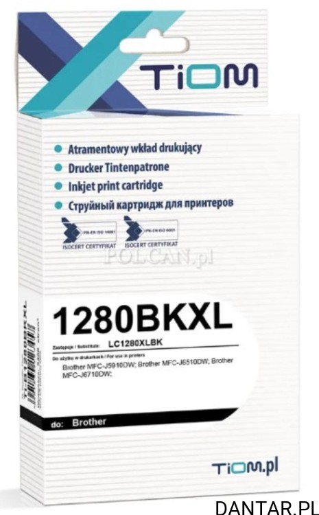 Tusz do Brother zamiennik kompatybilny 1280BKXL Tiom