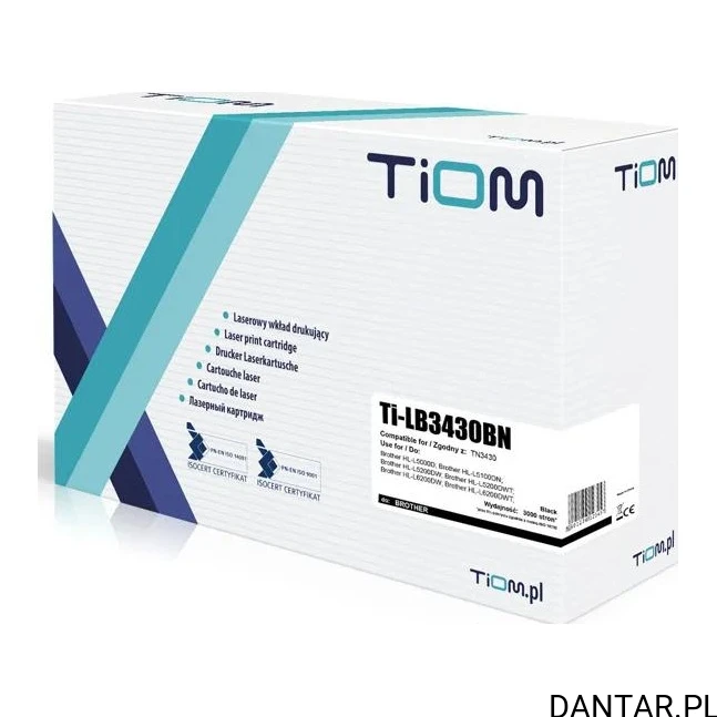 Opakowanie tonera Tiom Ti-LB3430BN, czarny zamiennik Brother TN3430
