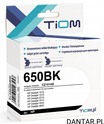 Tusz HP 650 BK CZ101AE 730STR czarny Tiom