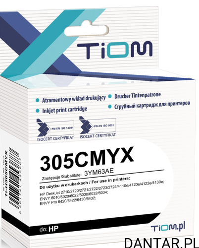 Tusz do HP zamiennik kompatybilny 305 CMYX Ti-H305CMYX Tiom