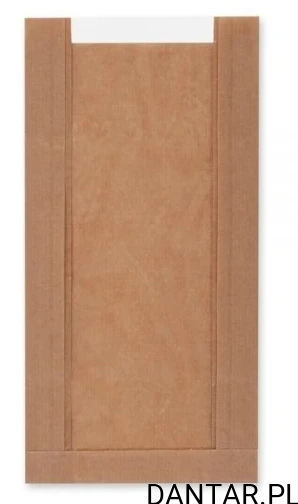 Torebka papierowa brązowa fałdowa z okienkiem duża 1000szt. 150X60X290