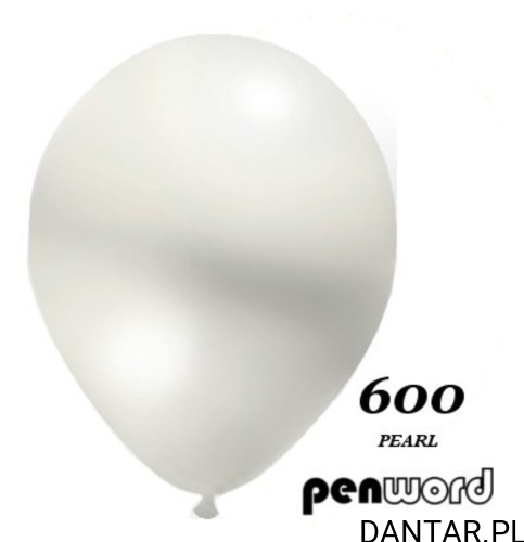Balony białe perła metalik*12   a100 penword