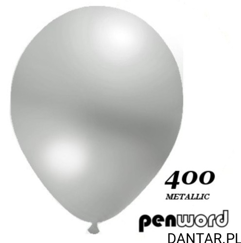 Balony srebrne metalik*12   a100 penword