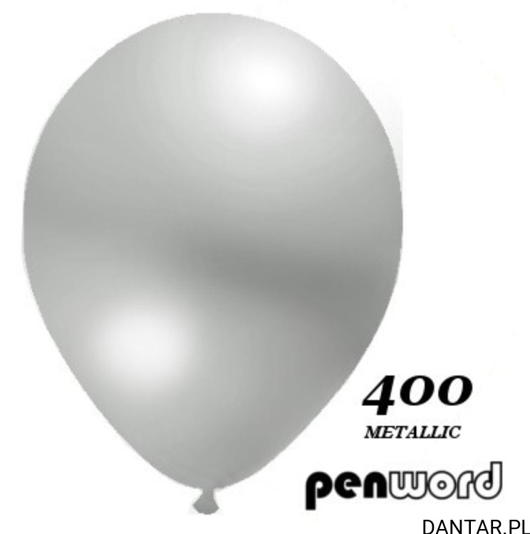 Balony srebrne metalik*12   a100 penword