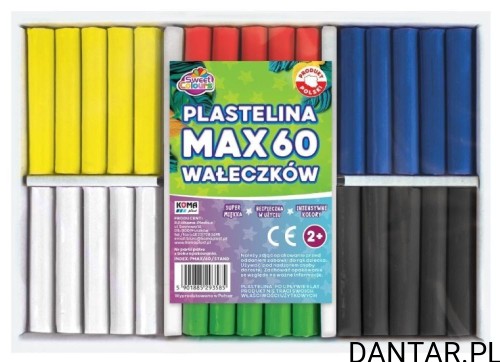 Plastelina max 60 wałeczków Sweet Colours a60