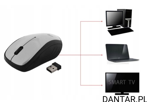 Myszka optyczna bezprzewodowa Art AM92B srebrna