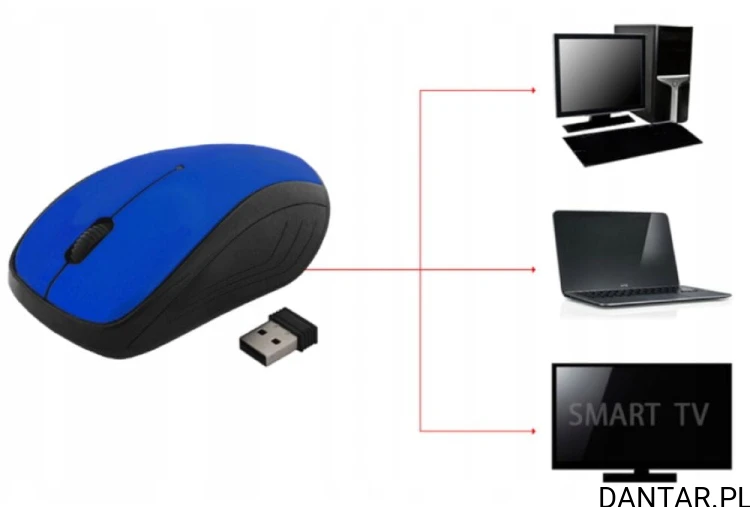 Myszka optyczna bezprzewodowa Art AM97D niebieska