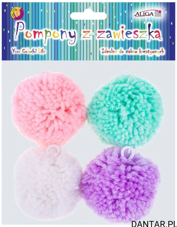Pompony do dekoracji z zawieszką Aliga a4