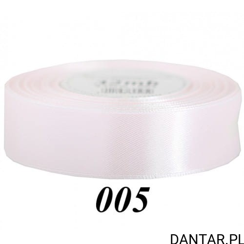 Wstążka satynowa 25mm/32m biała pudrowa a1/5