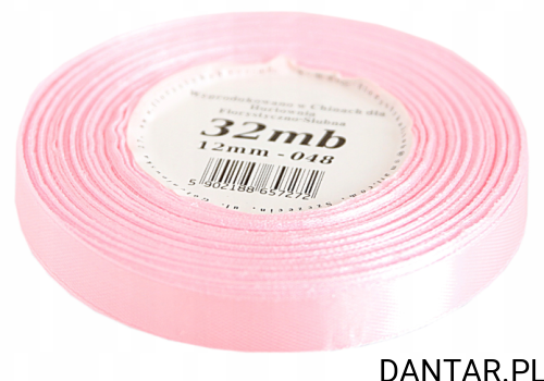 Wstążka satynowa 12mmx32m brudny róż