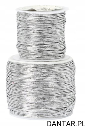 Sznurek florystyczny metalizowany srebrny 1mm x 18m szm10-100