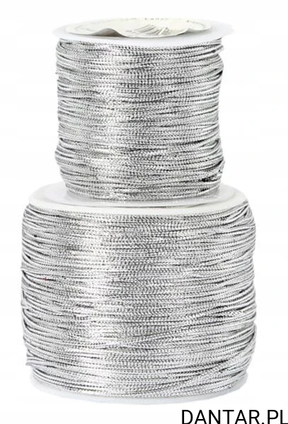 Sznurek florystyczny metalizowany srebrny 1mm x 18m szm10-100