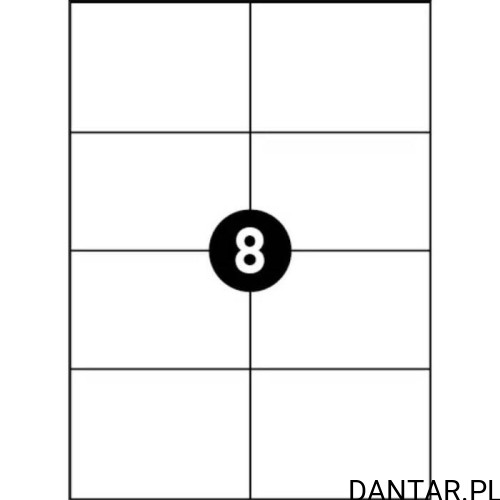 Etykieta samoprzylepna A4 105x74  a100  dziel 8