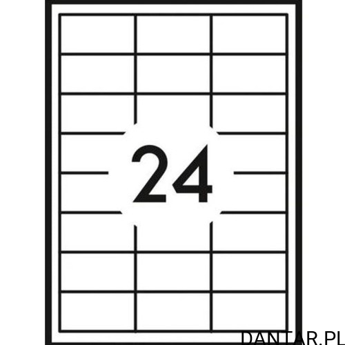 Etykieta samoprzylepna A4 70x37 a100 dziel 24