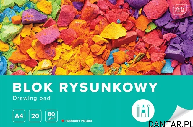 Blok rysunkowy A4 biały Interdruk 80g a1/10