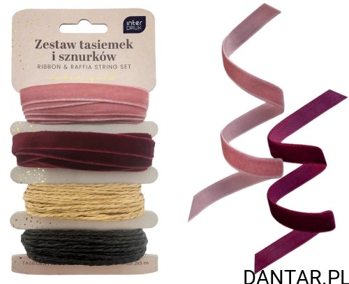 Zestaw tasiemek i sznurków satin gold a4