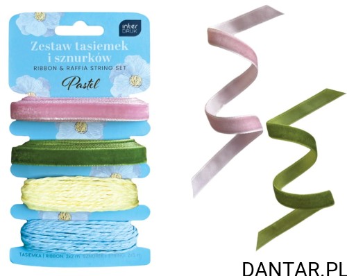 Zestaw tasiemek i sznurków pastel a4