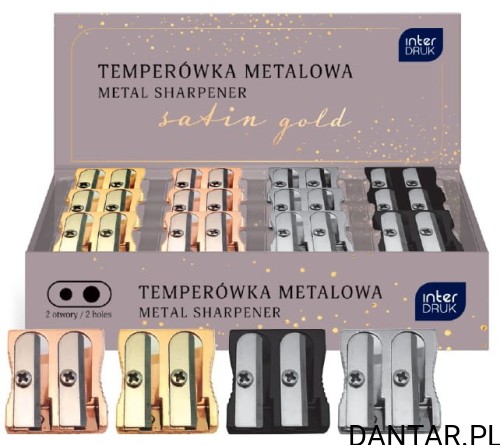 Temperówka metalowa podwójna satin gold yn-teen  a1/24