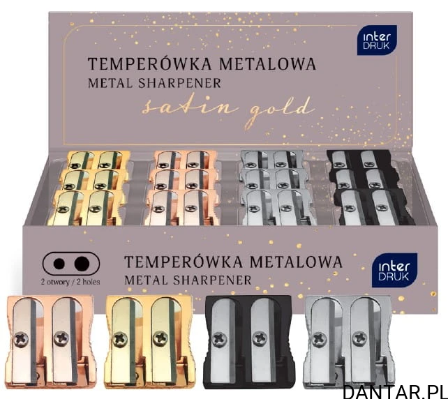 Temperówka metalowa podwójna satin gold yn-teen  a1/24