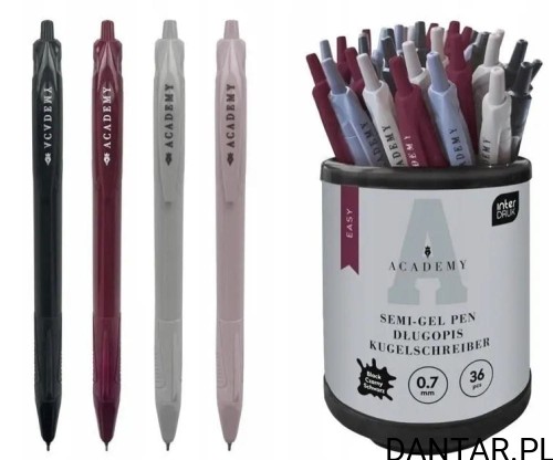 Długopis automatyczny czarny z gripem Academy easy Interdruk a1/36