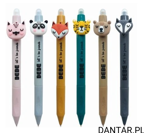 Długopis wymazywalny ze zwierzakiem 0,5mm niebieski Bebe Friends Interdruk a1/24