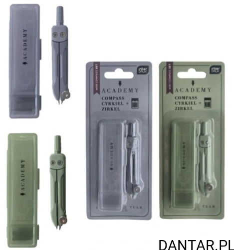 Cyrkiel mini z rysikiem w etui Academy Interdruk