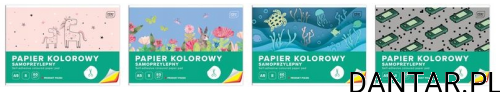 Zeszyt papierów kolorowych samoprzylepny A4 8k interdruk a1/10