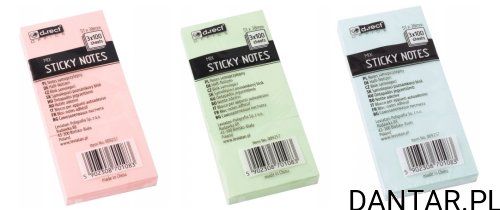 Notes samoprzylepny D.rect 51x38mm a3 różne kolory kolor 