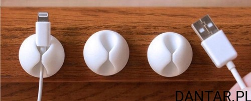 Uchwyt do kabli samoprzylepny biały D.rect a'6