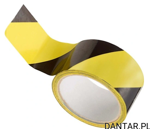 Taśma ostrzegawcza 48mmx50m nieklejąca żółto-czarna Idea Home