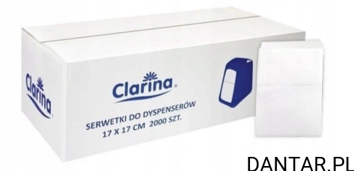 Serwetki do dyspensera 1-w,17x17cm białe Clarina 5705 a2000 /180