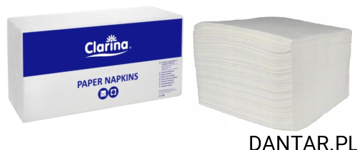 Serwetka Clarina 1-warstwowe 33x33 biała 1/4 5709 a500/10 
