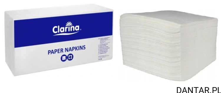 Serwetka Clarina 1-warstwowe 33x33 biała 1/4 5709 a500/10 
