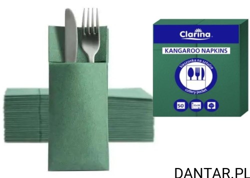 Serwetka kieszonka na sztućce ciemnozielone 32x38 2w Clarina a50/32