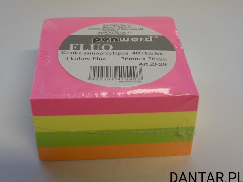 Kostka samoprzylepna fluo 76x76 400k PENWORD a1/10