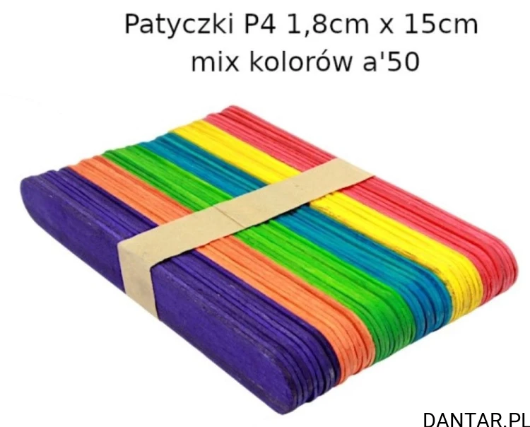 Patyczki p4 1,8cmx15cm mix kolorów a50