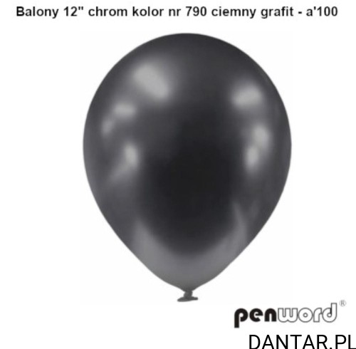 Balony chrom ciemny grafit*12   a100 penword