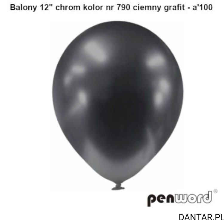 Balony chrom ciemny grafit*12   a100 penword
