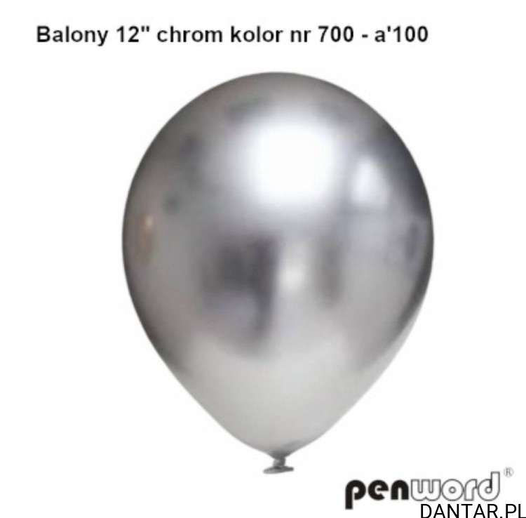 Balony chrom srebrny *12   a100 penword