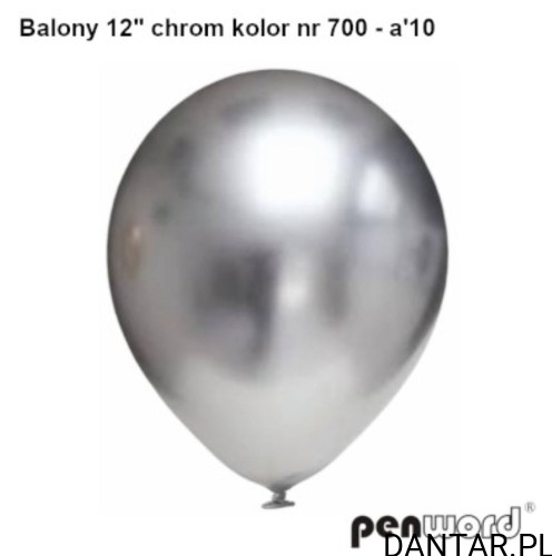 Balony chrom srebrny *12   a10 penword