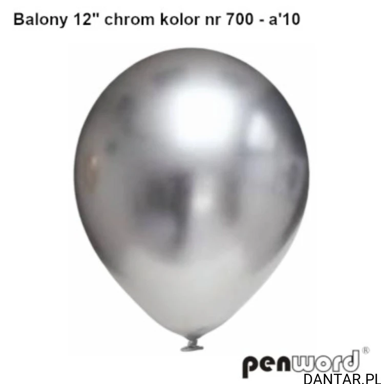 Balony chrom srebrny *12   a10 penword