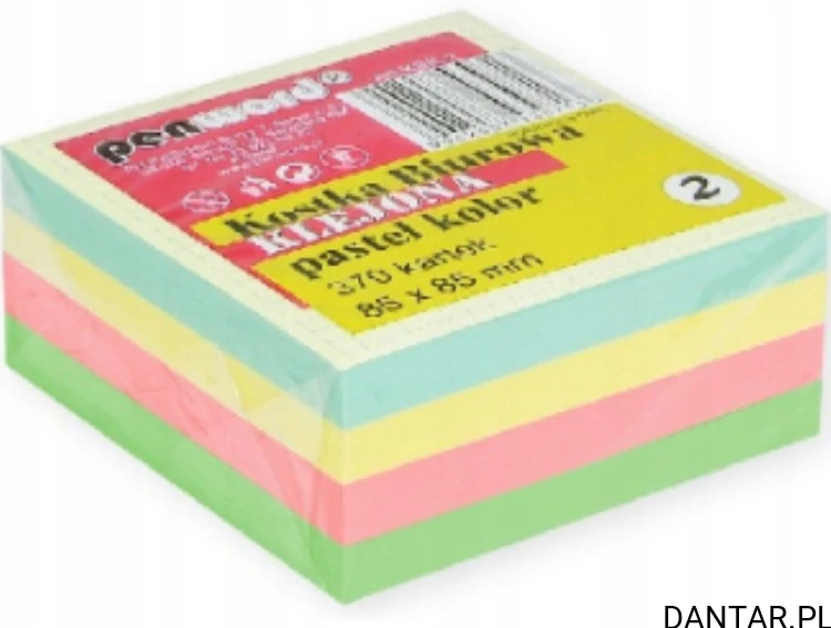 Kostka biurowa pastel klejona 370k 85x85x35mm