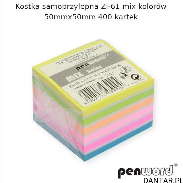 Kostka samoprzylepna 50x50 400k PENWORD mix a1/12